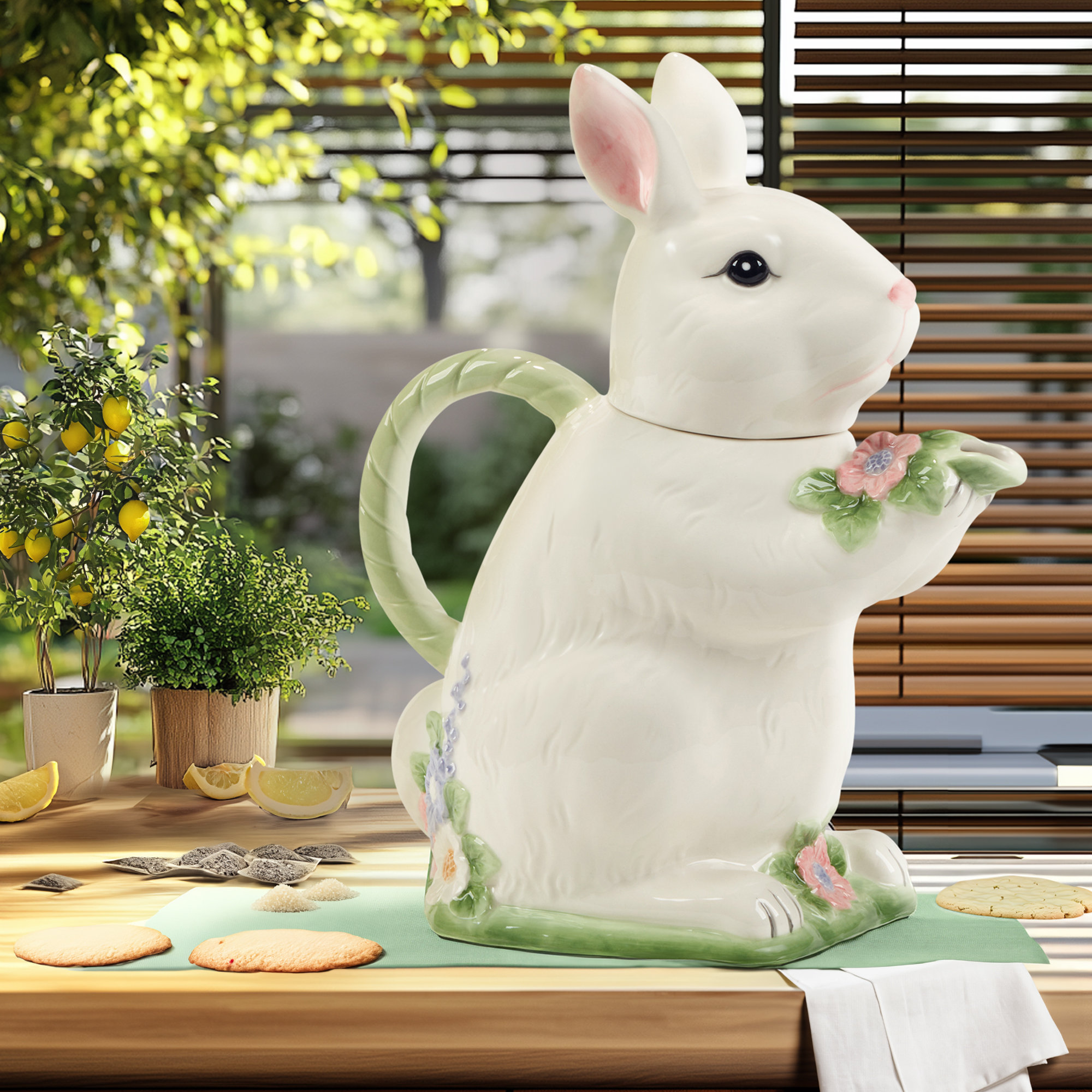 Certified International Easter Morning 3-D Bunny Teapot | Wayfair